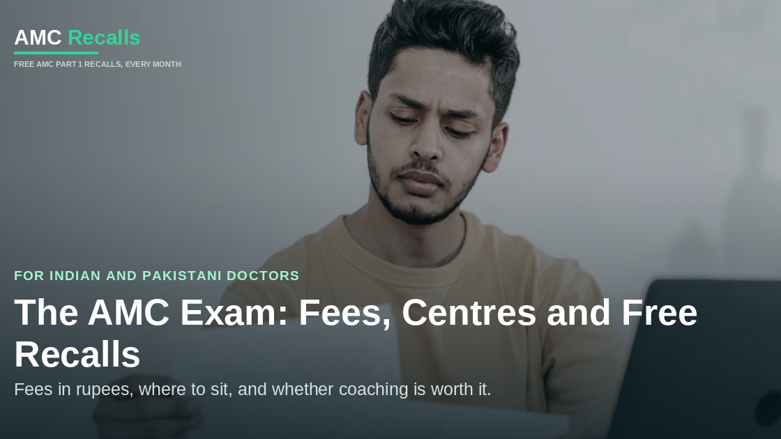 AMC Exam for Indian and Pakistani Doctors: Fees in INR/PKR, Exam Centres, Coaching and Free Recalls (2026)